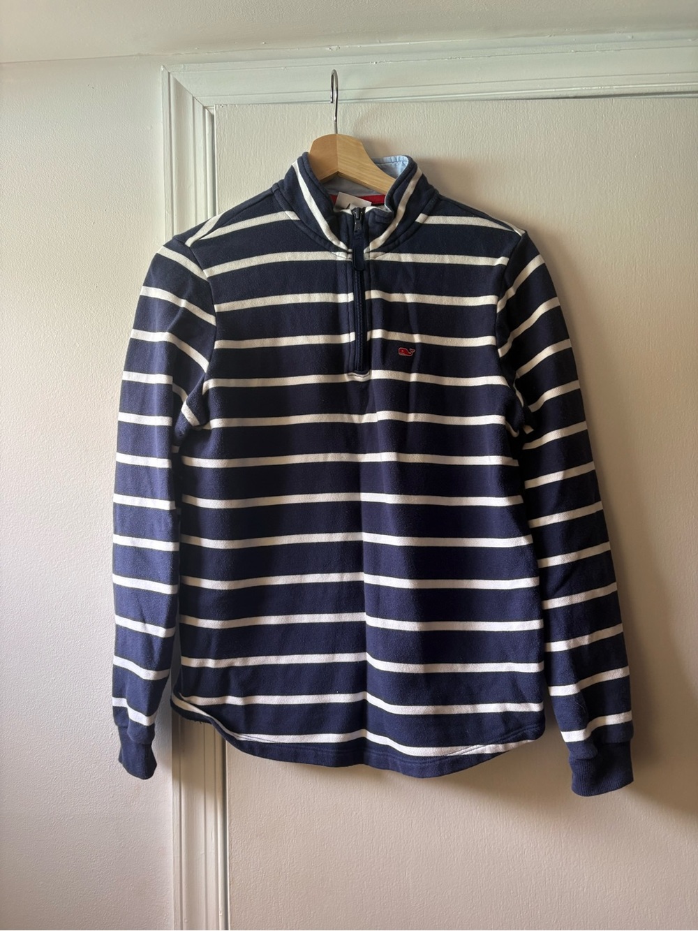 Vineyard Vines for Target Navy & White Striped Quarter-Zip Pullover